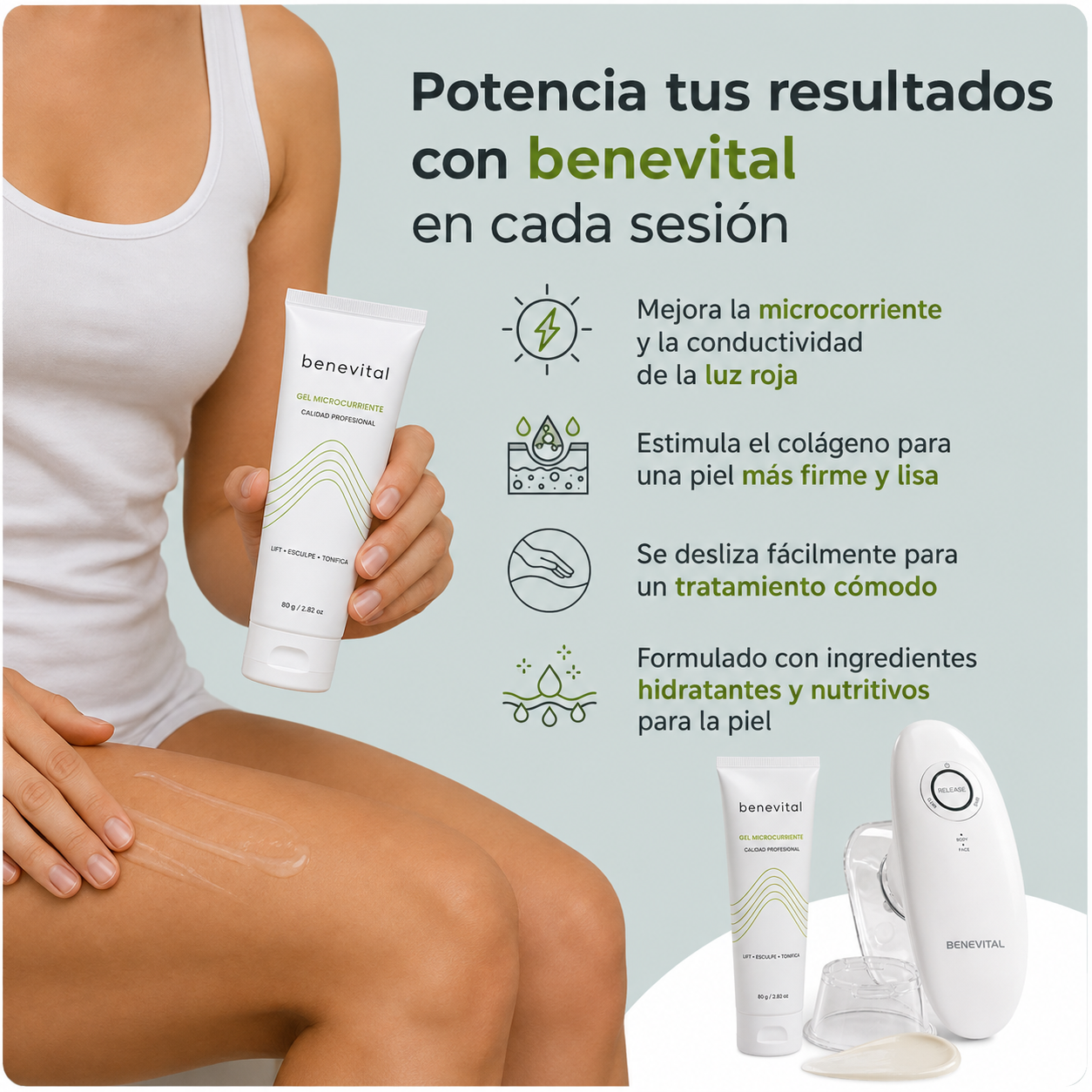 Benevital™ Gel de Microcorrente de Grau Profissional
